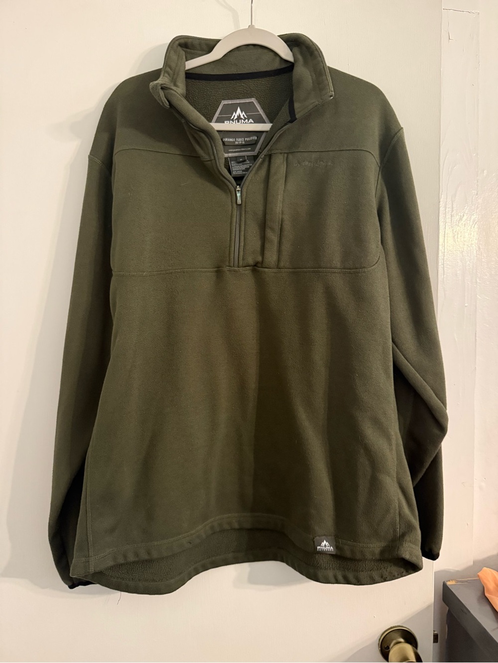 Men's Pnuma Olive Green Quarter-Zip Fleece Pullover